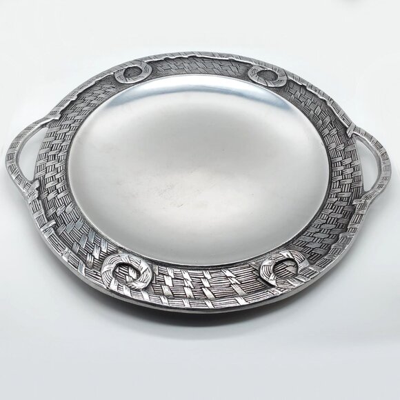 Wilton Armetale Large Round Platter Tray with Handles 14.5" - Picture 1 of 6